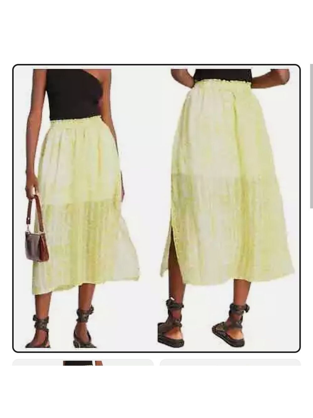 ​AllSaints Clara Noche Lime Green Leopard Print Midi Skirt with Pockets
